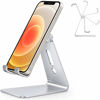 Picture of Adjustable Cell Phone Stand, OMOTON C2 Aluminum Desktop Phone Holder Dock Compatible with iPhone 11 Pro Max Xs XR 8 Plus 7 6, Samsung Galaxy, Google Pixel, Android Phones, Silver