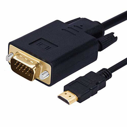 Picture of HDMI to VGA Cable Gold-Plated 1080P HDMI Male to VGA Male Active Video Adapter Converter Cord (6 Feet/1.8 Meters)