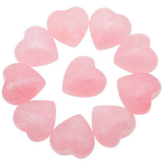 Picture of rockcloud Healing Crystal 0.5 inch Rose Quartz Carved Worry Stone Chakra Reiki Balancing(Pack of 10)