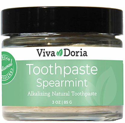 Picture of VIVADORIA Fluoride Free Natural Mineralizing Toothpaste Glass Jar, Spearmint, 3 oz.