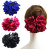 Picture of 4 Pcs Large Silk Flower Bow Hair Claw Jaw Clips For Women Hair clamps