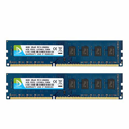 Picture of DUOMEIQI 8GB Kit (2 X 4GB) DDR3 1333MHz DIMM PC3-10600 PC3-10600U 2RX8 CL9 1.5v (240 PIN) Non-ECC Unbuffered Desktop Memory RAM Module Compatible with Intel AMD System