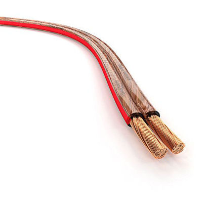 Picture of KabelDirekt - Pure Copper Stereo Audio Speaker Wire & Cable - Made in Germany - 16 AWG Gauge - 50 feet - (for HiFi Speakers and Surround Sound Systems, Pure Copper, with Polarity Markings)