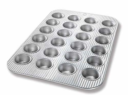 Picture of USA Pan Bakeware Mini Cupcake and Muffin Pan, 24 Well, Nonstick & Quick Release Coating, Made in the USA from Aluminized Steel