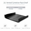 Picture of StarTech.com 2U Server Rack Shelf - Universal Vented Cantilever Tray for 19" Network Equipment Rack & Cabinet - Heavy Duty Steel - 50lb - 16" Deep (CABSHELFV) Black