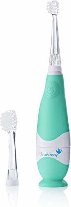 Picture of Brush Baby BabySonic Infant and Toddler Electric Toothbrush for Ages 0-3 Years - Smart LED Timer and Gentle Vibration Provide a Fun Brushing Experience - Includes 2 Sensitive Brush Heads - Teal