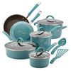 Picture of Rachael Ray Cucina Nonstick Cookware Pots and Pans Set, 12 Piece, Agave Blue