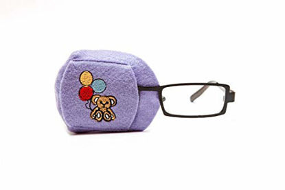 Picture of Eye Patch for Kids to Treat Amblyopia/Lazy Eye - Teddy Bear with Balloons, Orthoptic Cloth Eye Patch which Slides Over Glasses by Amblyo-Patch Ltd