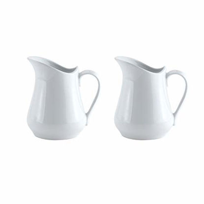 HIC Kitchen HIC Creamer Pitcher with Handle, Fine White Porcelain, 4-Ounces