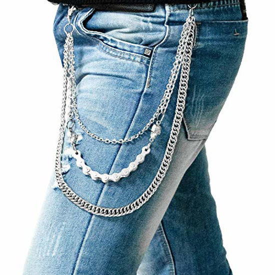 AirSMall 6PC Pocket Chain Men Women Jeans Chains Wallet Chain Belt Chains  for Belt Loop Purse Handbag Strap Keys Wallet Jeans Fashion Punk Chains  Rock Hip-hop Chains : Amazon.co.uk: Fashion