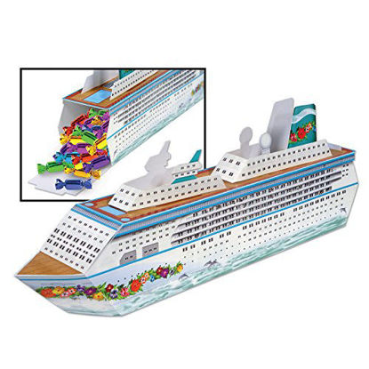 Picture of Beistle Three Dimensional Cruise Ship Table Centerpiece - Nautical Decorations - Bon Voyage Ocean Theme Party Supplies, 13.25", Multicolor