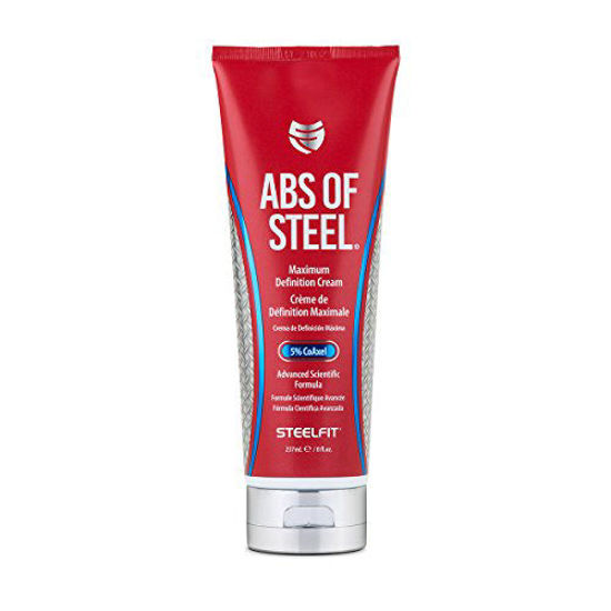 Picture of SteelFit Abs of Steel - Maximum Definition Cream - 5% CoAxel - Topical Cream - Workout Enhancer - Skin Firming, Toning, Definition - Fat Loss - Clinically Dosed Ingredient - Unisex - 8 fl. oz. (237ml)