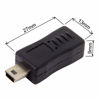 Picture of CY 2pcs Mini USB Male to Micro USB 5pin Female & Mini Female to Micro Male Extension Adapter Black