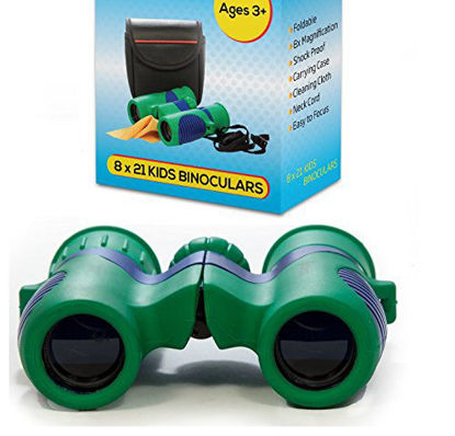 Picture of Kidwinz Original Compact 8x21 Kids Binoculars Set - High Resolution Real Optics - Shock Proof - Bird Watching - Presents for Kids - Children Gifts - Boys and Girls - Outdoor Play - Hunting - Camping