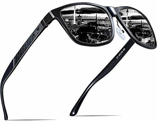 Picture of ATTCL Men's Retro Metal Frame Driving Polarized Sunglasses For Men 18587black