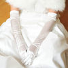 Picture of DreamHigh Women's Party Wedding 21" Long Satin Finger Gloves White