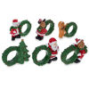 Picture of BestPysanky Set of 6 Santa, Snowman, Reindeer Christmas Wreath Napkin Rings 2.5 Inches