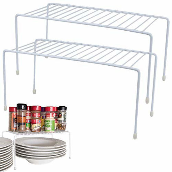 Picture of Evelots Kitchen Cabinet/Counter Shelf-Organizer-Double Space-Sturdy Metal-Set/2