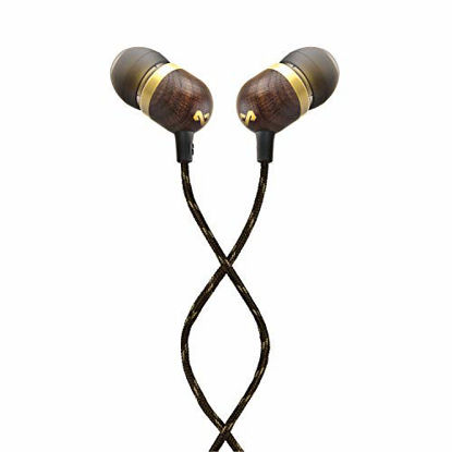 Picture of House of Marley EM-JE041-BA Smile Jamaica Wired Earbuds, Noise Isolating Earphones for iPhone, Android, Brass