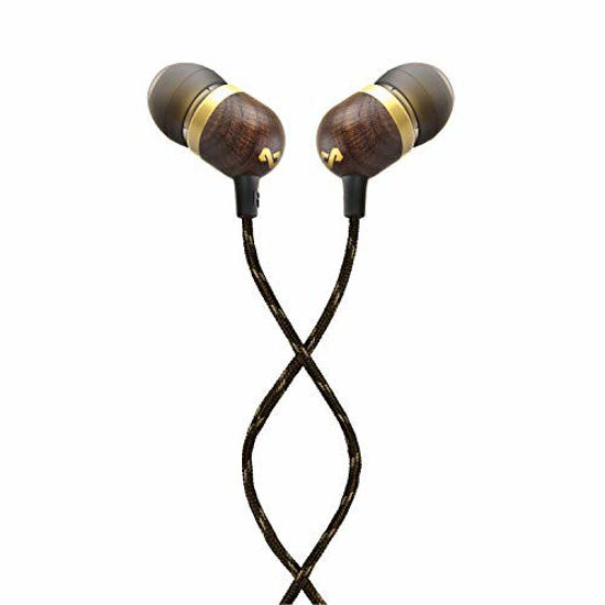 Picture of House of Marley EM-JE041-BA Smile Jamaica Wired Earbuds, Noise Isolating Earphones for iPhone, Android, Brass