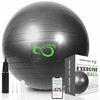 Picture of Live Infinitely Exercise Ball (55cm-95cm) Extra Thick Professional Grade Balance & Stability Ball- Anti Burst Tested Supports 2200lbs- Includes Hand Pump & Workout Guide Access (Grey, 75 cm)