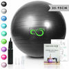 Picture of Live Infinitely Exercise Ball (55cm-95cm) Extra Thick Professional Grade Balance & Stability Ball- Anti Burst Tested Supports 2200lbs- Includes Hand Pump & Workout Guide Access (Grey, 75 cm)