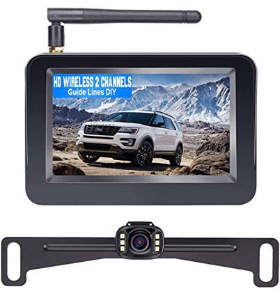 Picture of HD Wireless Backup Camera with 4.3 Inch TFT Monitor Kit, Stable Signal Transmission Rear/Front View Camera for Cars,Minivans,SUVs,UTVs - V11
