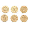 Picture of Wax Seal Stamp Set,Yoption 6 Pieces Romantic Rose Heart Flower Sealing Wax Stamps Gift Kit with Brass Head + Wooden Handle (Flower+The Rose3+Heart+Crown)