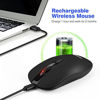 Picture of LeadsaiL Rechargeable Wireless Computer Mouse, 2.4G Portable Slim Cordless Mouse Less Noise for Laptop Optical Mouse with 5 Adjustable DPI Levels USB Mouse for Laptop, Deskbtop, MacBook