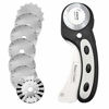 Picture of Headley Tools 45mm Rotary Cutter with 6pc 45mm Rotary Blade 1pc 45mm Skip Rotary Blade and 1pc 45mm Wave Rotary Blade (Pack of 9) for Quilting Fabric and Arts & Crafts (Black)