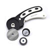 Picture of Headley Tools 45mm Rotary Cutter with 6pc 45mm Rotary Blade 1pc 45mm Skip Rotary Blade and 1pc 45mm Wave Rotary Blade (Pack of 9) for Quilting Fabric and Arts & Crafts (Black)