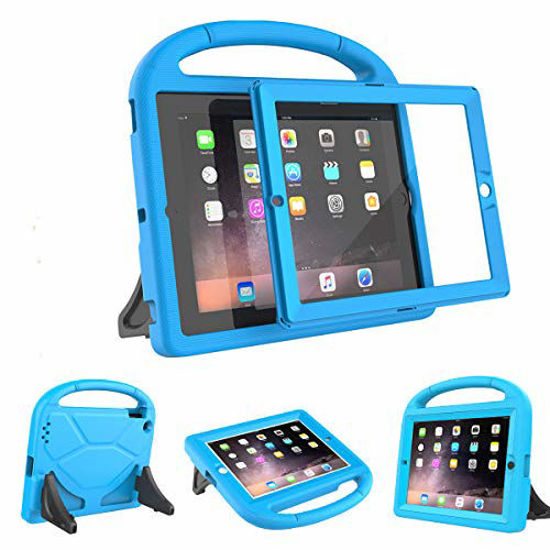 Picture of AVAWO Kids Case for iPad 2 3 4 Old Model- Built-in Screen Protector, Shockproof Handle Stand Kids Friendly Compatible with iPad 2nd 3rd 4th Generation (Blue)