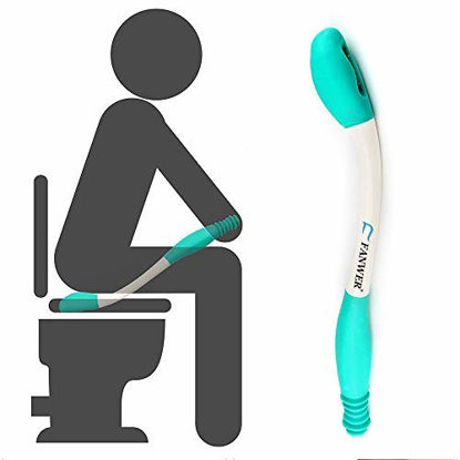 Picture of Fanwer Toilet Aids Tools,Long Reach Comfort Wipe,Extends Your Reach Over 15" Grips Toilet Paper or Pre-Moistened Wipes