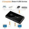 Picture of USB 3.0 Switch Selector, ULBRE Soho KVM Switch 2 Computers Sharing 4 Port USB Peripheral Switcher Adapter Hub for PC Printer Scanner Mouse Keyboard with One Button and 2 Pack USB Cable