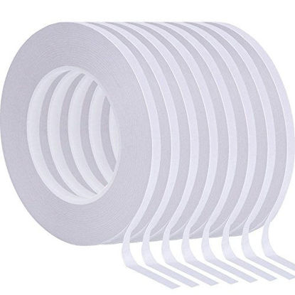 Picture of Chuangdi 8 Rolls Double-Sided Tape Adhesive Sticky Tapes for Scrapbooking, Photos, Invitation Cards, Paper, DIY Crafts and Office School Stationery Supplies (25 Yards Long, 6 mm Wide)