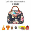 Picture of LOKASS Lunch Bag Cooler Bag Women Tote Bag Insulated Lunch Box Water-resistant Thermal Lunch Bag Soft Liner Lunch Bags for women/Picnic/Boating/Beach/Fishing/Work (Peony)