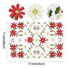 Picture of AerWo 6Pcs Christmas Holiday Placemats, Embroidered Poinsettia Christmas Table Place Mats for Christmas Dinner Christmas Table Decorations 12 × 18 Inch