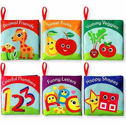 Picture of Cloth Books for Babies (Set of 6) - Premium Quality Soft Books for Toddlers. Touch and Feel Crinkle Paper. Cloth Books for Early Children's Development.