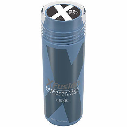 Picture of XFusion Keratin Hair Fibers, Dark Brown, Economy Size, 28 Gram