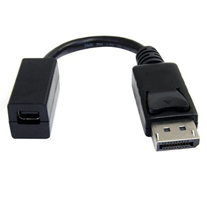 Picture of StarTech.com 6in DisplayPort to Mini DisplayPort Video Cable Adapter - M/F - DP Male to Mini DP Female - Black (DP2MDPMF6IN)
