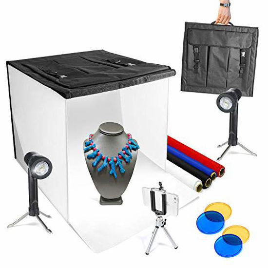 Picture of LimoStudio 16" x 16" Table Top Photo Photography Studio LED Lighting, Light Tent Kit in a Box, Photo Background Shooting Tents, AGG349