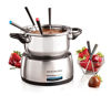 Picture of Nostalgia FPS200 6-Cup Stainless Steel Electric Fondue Pot with Temperature Control, 6 Color-Coded Forks and Removable Pot - Perfect for Chocolate, Caramel, Cheese, Sauces and More