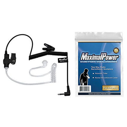 Picture of MaximalPower RHF 617-1N 3.5mm RECEIVER/LISTEN ONLY Surveillance Headset Earpiece with Clear Acoustic Coil Tube Earbud Audio Kit For Two-Way Radios, Transceivers and Radio Speaker Mics Jacks
