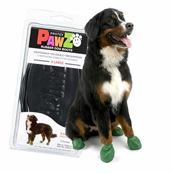 Picture of Pawz Dog Boots | Dog Paw Protection with Dog Rubber Booties | Dog Booties for Winter, Rain and Pavement Heat | Waterproof Dog Shoes for Clean Paws | Paw Friction for Dogs | Dog Shoes (XL)