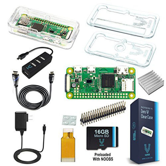 Getuscart Vilros Raspberry Pi Zero W Complete Starter Kit Premium Clear Case Edition Includes