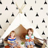 Picture of The Boho Design Black Tents Wall Vinyl Decal. Tent Sticker Nursery. Adhesive Tribal TeePees for Kids Baby Nordic Bedroom Decoration