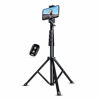 Picture of UBeesize Selfie Stick Tripod, 51" Extendable Tripod Stand with Bluetooth Remote for Cell Phones, Heavy Duty Aluminum, Lightweight