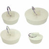 Picture of 4 Sizes White Drain Stopper, Rubber Sink Stopper Plug with Hanging Ring for Bathtub Kitchen and Bathroom