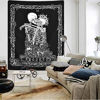 Picture of Skull Tapestry The Kissing Lovers Tapestry Black Tarot Tapestry Human Skeleton Tapestry for Room