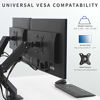 Picture of VIVO Black Articulating Dual Pneumatic Spring Arm Clamp-on Desk Mount Stand, Fits 2 Monitor Screens 17 to 27 inches with Max VESA 100x100, STAND-V102O